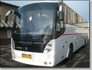 транспортное обслуживание похорон, автобус Scania 52911 на похоронах